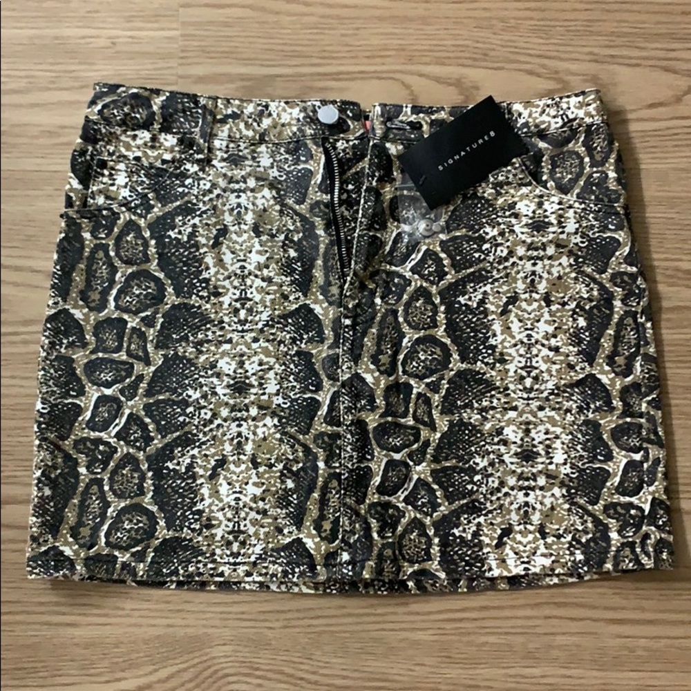Jean snake print skirt